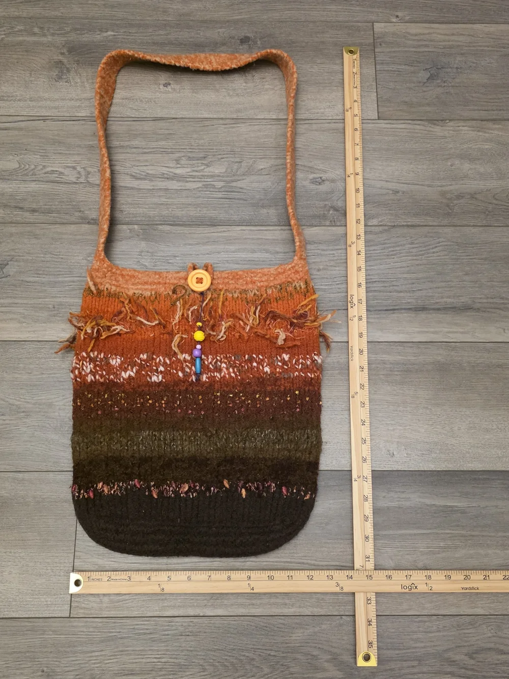 One-of-a-Kind Handmade Boho Felted Wool Hobo Shoulder Bag